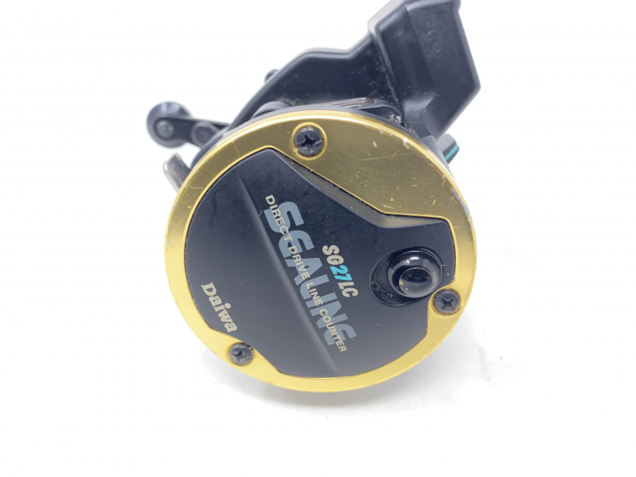 Multirolle, Daiwa SG27LC, Sealine Direct Drive Line Counter, Meterzählwerk, Rechtshand, mit Schnur, leichte Gebrauchsspuren