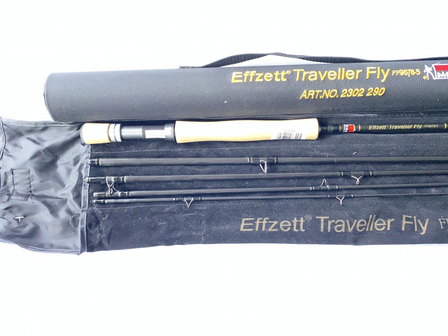 Fliegenrute, DAM Effzet Traveller Fly,  FF9678-5, 5tlg.,  9.6", #7/8, Art. No. 2302 290, Futteral Cordurarohr, neu und ungefischt