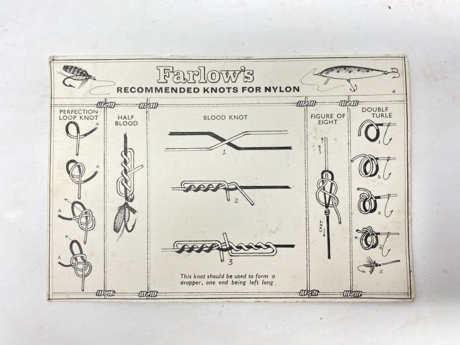 Farlows Recommended Knots for Nylon, Karte, ca. 1930