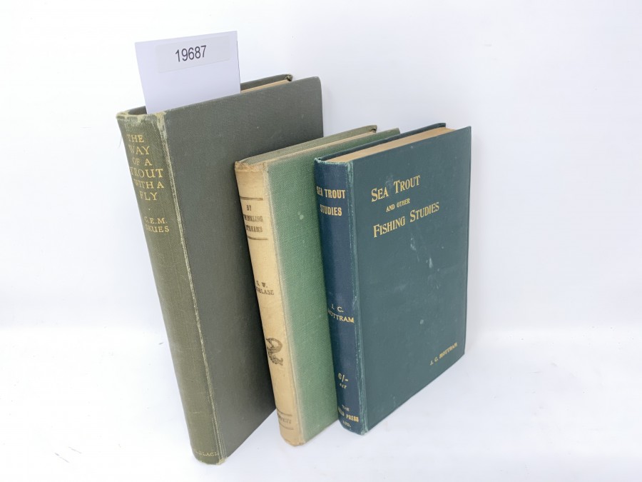 3 Bücher: The Way of a Trout with a Fly, G.E.M. Skues, 1949; By Twinkling Streams, G.W. Borlase, 1950; Sea Trout and other Fishing Studies, J.C. Mottram, 2. Auflage