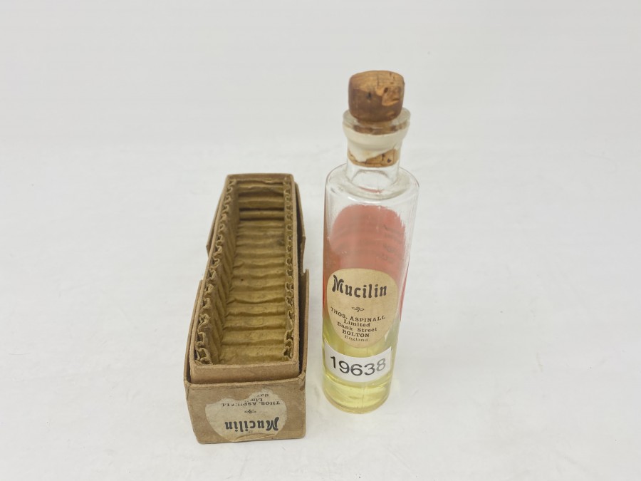 Mucilin, Thos. Aspinall in Vintage Flasche, in Originalbox