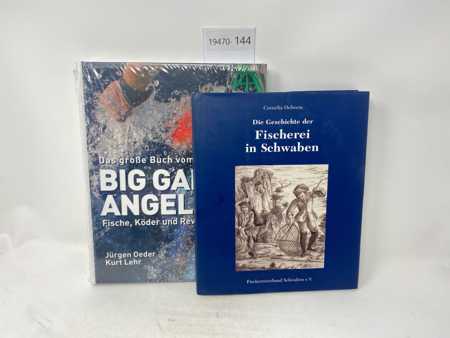 2 Bücher: Big Game Angeln, Jürgen Oeder/Kurt Lehr; Die Geschichte der Fischerei in Schwaben, Cornelia Oelwein