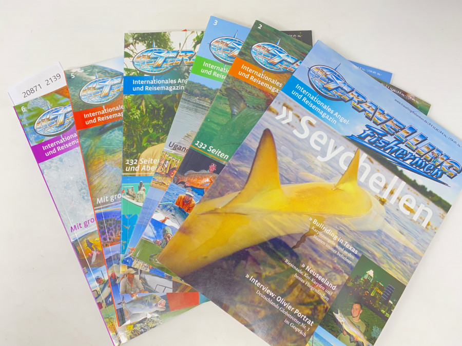 6 Ausgaben Travelling Fishermen, Internationales Angel- und Reisemagazin