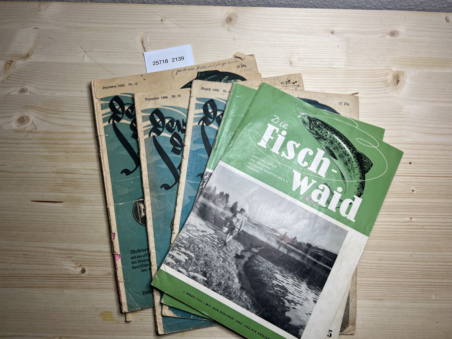 5 Zeitschriften: Die Fischwaid März 1962 und Mai 1962, Der Deutsche Sportangler August 1936, Dezemb er 1936, Dezember 1938