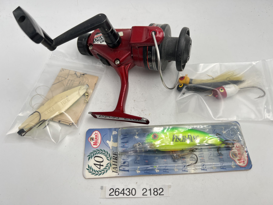 Stationärrolle, Daiwa J1350, Wobbler Fisch & Fang, 3 Jig´s, Buzz Bomb, Gebrauchsspuren