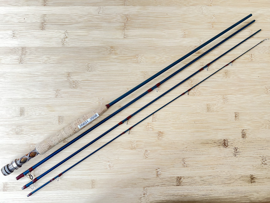 Fliegenrute, Kohlefaster, 4tlg., 2,75m, #7, ohne Futteral, Gebrauchsspuren