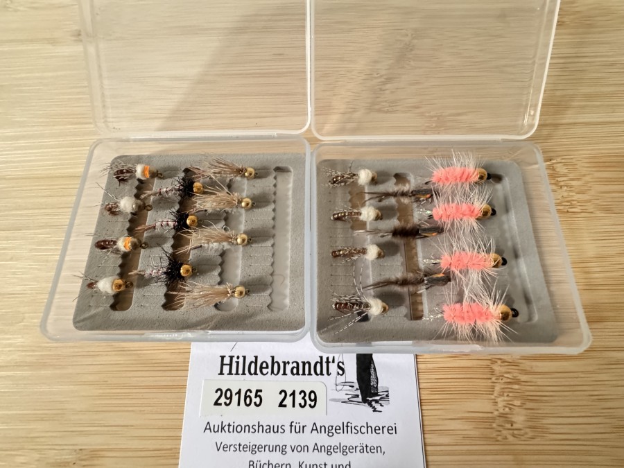 Nymphensortiment, 2 Miniboxen, 22 fängige Nymphen, Pinky hervorragend für Barben