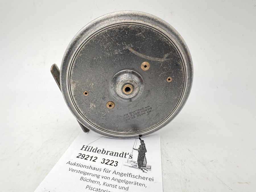 Fliegenrolle, Made by Hardy Bros Ltd Alnwick, England, The "Unique" Fly Reel, Size 3 3/8", Pat. Nos. 25245 & 9261, Innengravur: T.A., Rechtshand, Gewicht 172g, Rollendurchmesser 85mm, Rollenbreite 32mm, technisch gut, Gebrauchsspuren