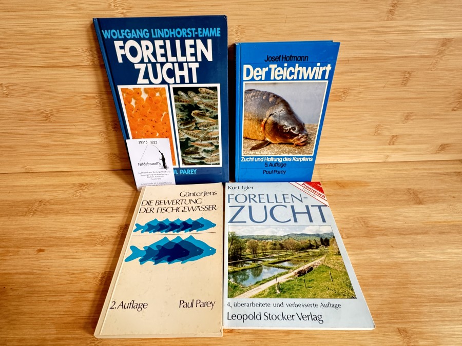 Forellenzucht, Wolfgang Lindhorst-Emme, 1990, Der Teichwirt, Josef Hofmann, 1979, Die Bewertung der Fischgewässer. Günter Jens, 1980, Forellenzucht, 
Kurt Igler, 1990