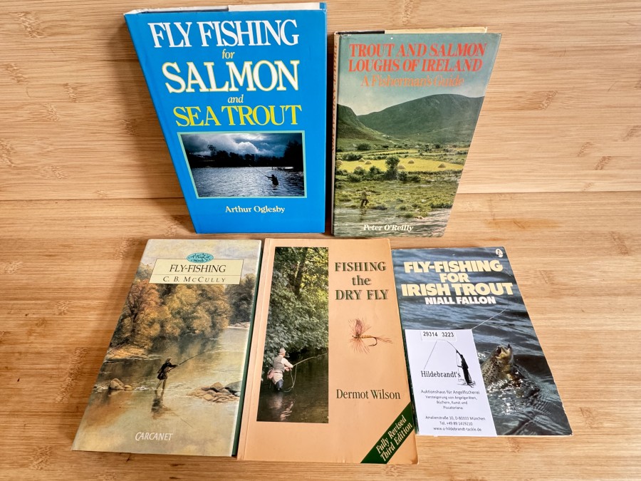 Fly Fishing for Salmon and Sea Trout, Arthur Oglesby, 1986, Trout and Salmon Loughs of Ireland A Fisherman´s Guide, Peter O´Reilly, 1987, Fly-Fishing A Book of Words, C.B. McCully, 1992, Fishing the Dry Fly, Dermot Wilson, 1989, Fly-Fishing for Irish Trout, Niall Allon, 1986