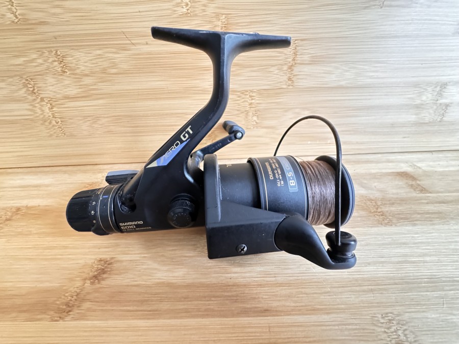 Stationärrolle, Shimano, 6010, Aero GT, mit Monofiler Schnur, leichte Gebrauchsspuren