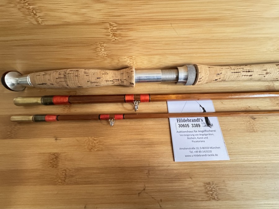Gespliesste Zweihandfliegenrute, Deisböck´s, 3tlg., 13 foot Salmon, 395cm, #10, Gewicht 520g, Schraubrollenhalter, Korkgrifflänge 680mm, Messinghülsen, Alu/Kork Hülsenstopfen, Brückenringe, Futteral, ungefischt, Transportlänge 1400mm