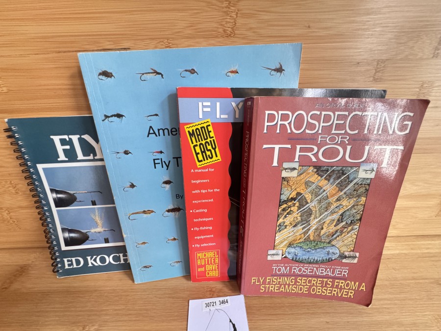 Prospecting for Trout, Tom Rosenbauer, 1993, Fly Fishing, Michael Rutter and Dave Card, 1994, American Nymph Fly Tying Manual, Randall Kaufmann, 1988, Basic Fly Tying, Ed Koch and Norms Shires, 1990