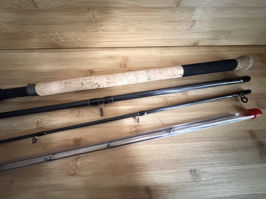 Feederrute, Sänger, MS Range by Michael Schlögl, Eccon Feeder, H 360, 4tlg., 3,60m, up to 150 Gramm, Art.-Nr. 55 53 364, Gewicht 247 Gramm, Designed in Germany, Futteral, ungefischt, Transportlänge 1280mm