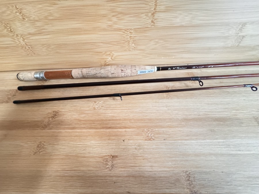 Fliegenrute, W. Tambur, 3tlg., 10", #6, Gewicht 102 Gramm, Futteral, Gebrauchsspuren, Transportlänge 1150mm