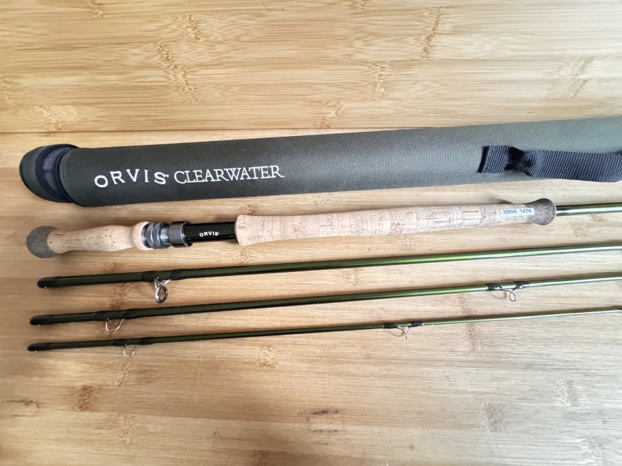 Zweihandfliegenrute, Orvis, Clearwater, 4tlg., 12.6", #6, Gewicht 211 Gramm, Codura Transportrohr, ungefischt, Transportlänge 1110mm