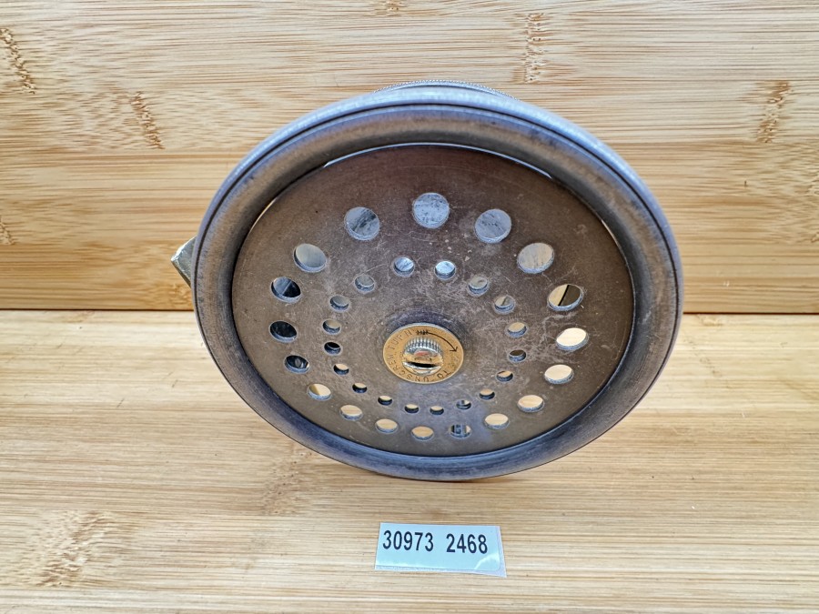 Lachsfliegenrolle, Alex Martin, Glasgow, Edinburgh & Aberdeen, "Thistle"Linkshand, Rollendurchmesser 105mm, Rollenbreite 50mm, sehr guter Zustand