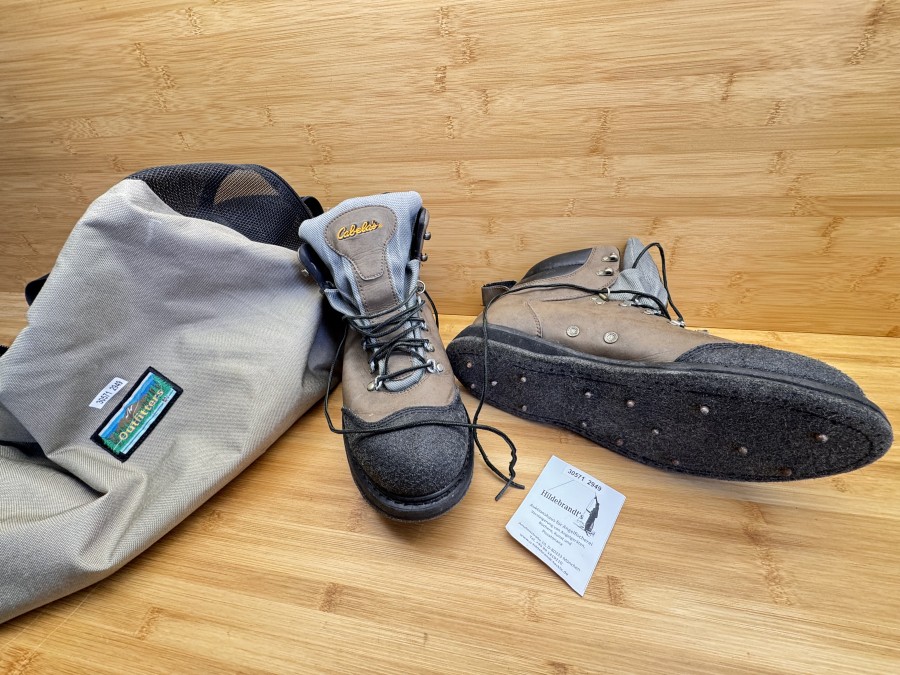 Watschuhe, Cabelas, Filzsohle mit Spikes Grösse 43, leichte Gebrauchsspuren,
