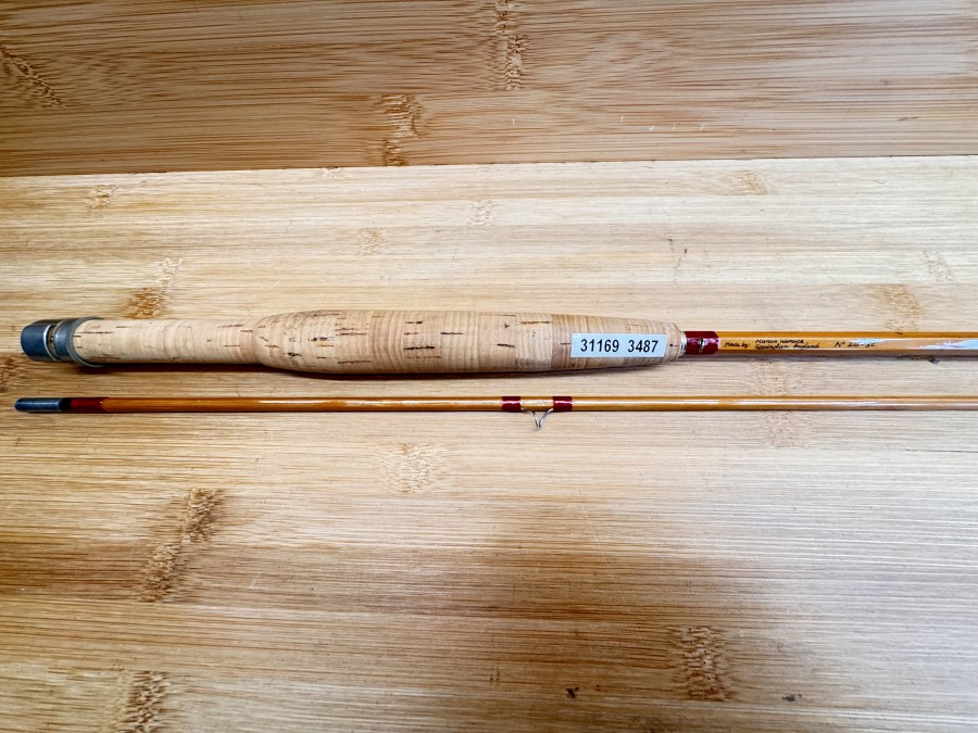 Gespliesste Fliegenrute, Marcus Warwick, Made by: Uppinham England, 2tlg., 8", #5, Gewicht 110g, Futteral, ungefischt, Transportlänge 1250mm