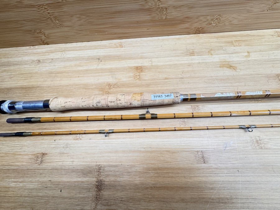 Gespliesste Fliegenrute, Edgar Sealey Fly Rod,  Mayfly, 3tlg., 3,05m, #7, Gewicht  253g, Futteral, sehr guter Zustand, Transportlänge 1050mm