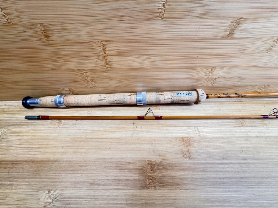 Gespliesste Spinnrute, Made by Hardy Bros. England, The "Hardy Wanless" Palakona Regd Trade Mark, 2tlg., 2,10m, Gewicht 161g, WG 6lb, Futteral, sehr guter Zustand, Transportlänge 1060mm