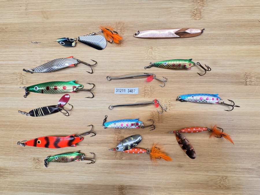 Kunstköder, ABU, Sweden, 13 Stück, Toby, 18g, 4x Toby, 12g, Toby, 28g, Mörrums, 18g, toby, 20g, kupfer, 45g, 2x nickel, 12g, 2x Sonette, 12g, Flat Shiner, 15, ungefischt