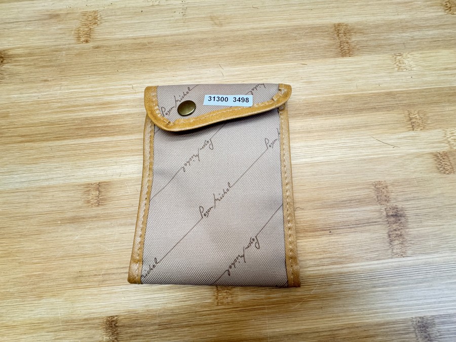 Fliegenetui, Pezon et Michel, beige, Schaffell innen, 120x100mm, neu