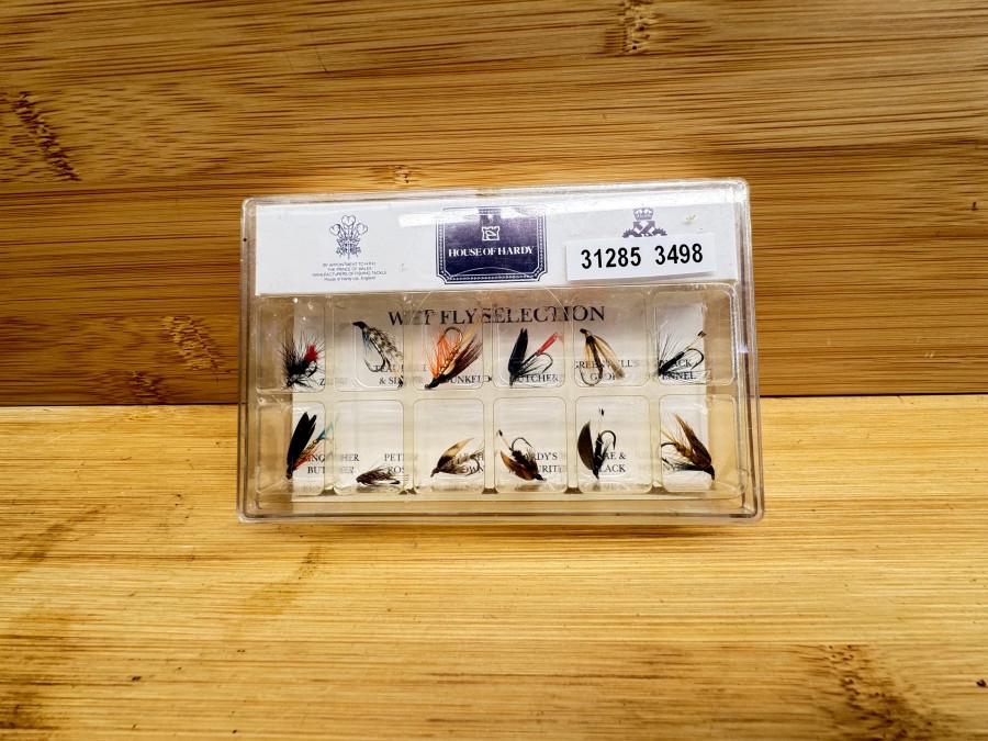 Fliegenset, House of Hardy, Wet Fly Selection, 12 Stück in Kunststoffbox, sehr gute Qualität