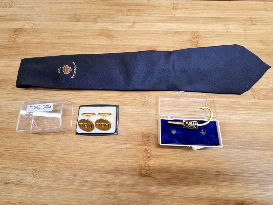 Krawattenandel, ABU Svängsta, Manschettenknöpfe ABU, Krawatte ABU Ambassadeur, neu