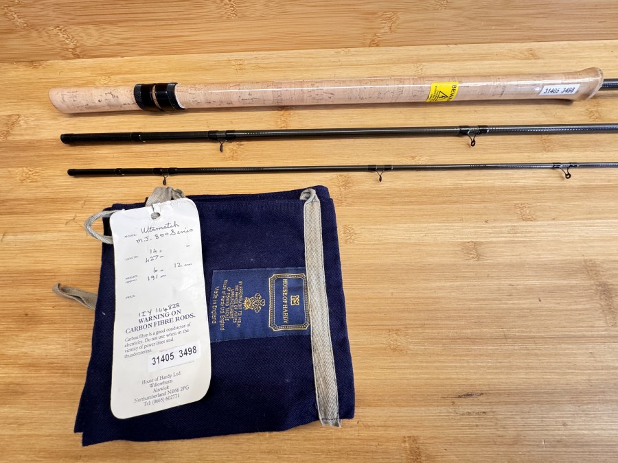 Matchrute, House of Hardy, Made in England, Hardy Ultramatch m.J 800 Series, 3tlg., 427cm, Gewicht 191g, Futteral, ungefischt, Transportlänge 1480mm