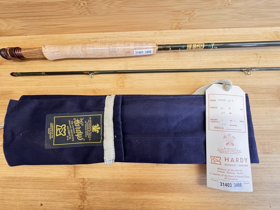 Fliegenrute, House of Hardy, Made in England, Boron No 8, 2tlg., 3,05m, #8, Gewicht 137g, Futteral, ungefischt, Transportlänge 1570mm