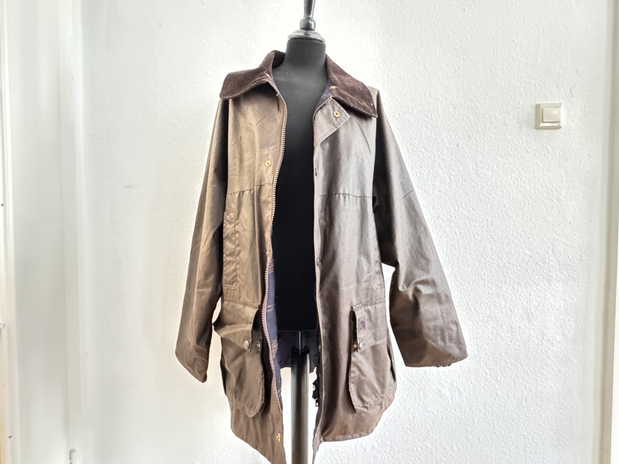Countrywear Jacke, House of Hardy, Alnwick, Made in England, für Eduard Meier, gewachst, braun, Grösse XL, ungetragen