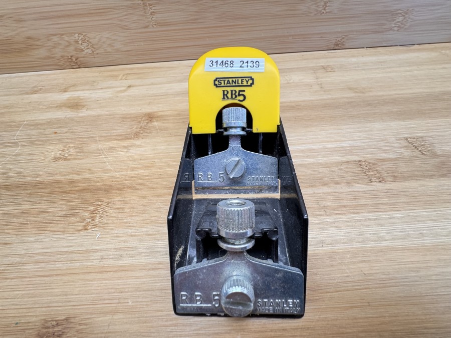 Hobel, Stanley RB5, Made in Italy, Eisenbreite 50mm, Gesamtlänge 150mm, Gebrauchsspuren