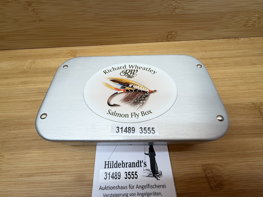 Fliegenbox, Richard Wheatley RW, Made in England, Salmon Fly Box, mit Namenszug, 155x90x30mm, 110 Halteclips, neu