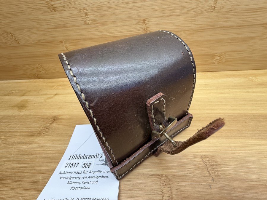 Rollentasche, Vollleder, dunkelbraun, für Rollendurchmesser 75mm, Rollenbreite 80mm, ohne Innenauskleidung, Gebrauchsspuren