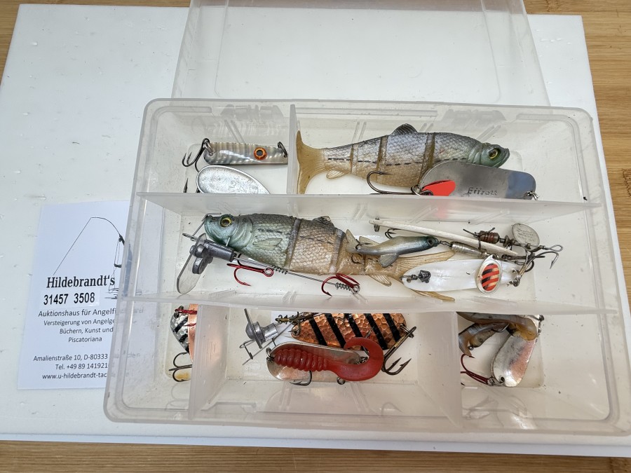 Kunstköder, Gummifisch am System, Gummifisch System, Effzett mit Gummiwurm, Effzett, DAM, 9 Löffel und Spinner, gefischt