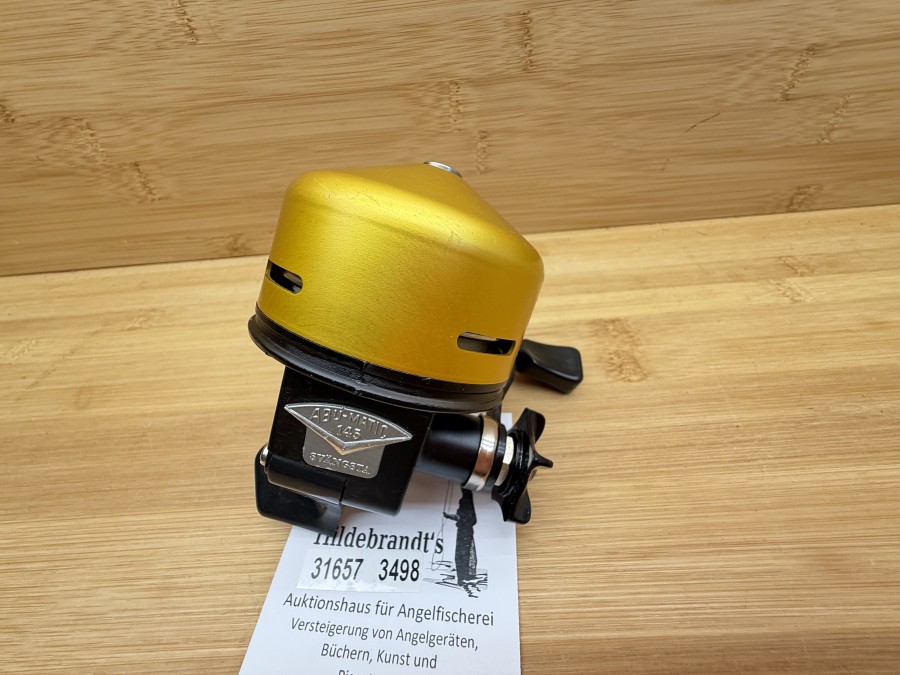 Kapselrolle, ABU Svängsta Sweden, ABUmatic 145, mit Monofiler Schnur, Gebrauchsspuren