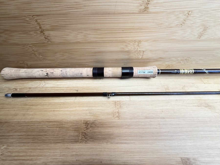 Spinnrute, House of Hardy, Made in England, Braune Serie, Fibalite, Fred Tayler, Touch Ledger, 2tlg., 275cm, Gewicht 123g, Futteral, neu, Transportlänge 1430mm