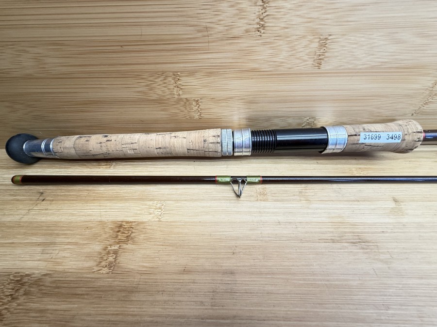 Spinnrute, The House of Hardy, Made in England, Braune Serie, Fibalite Spinning 7/8 lb,  2tlg., 220cm, ohne Futteral, Gebrauchsspuren, Transportlänge 1150mm