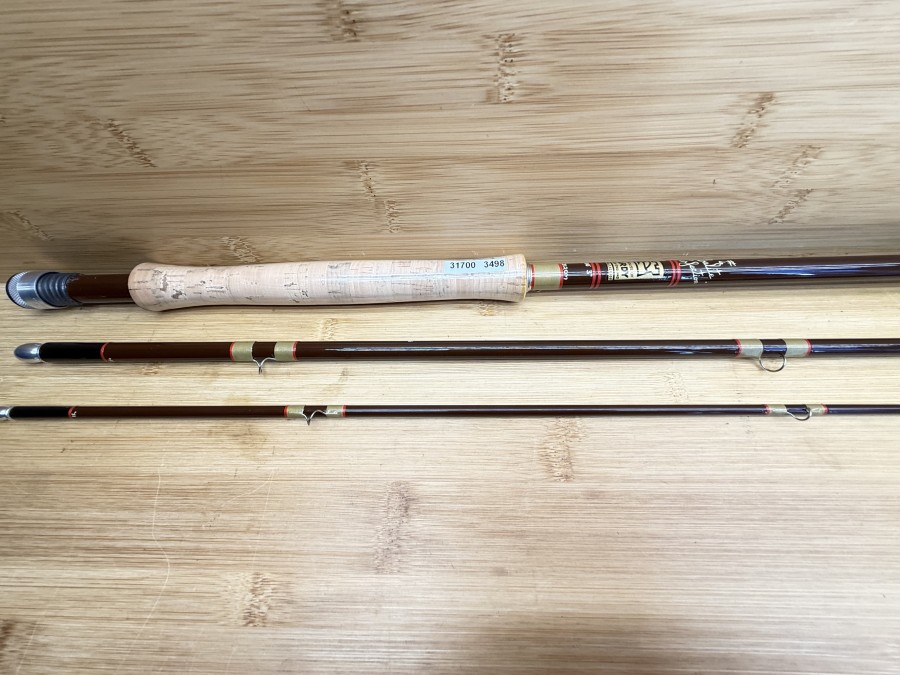 Fliegenrute, The House of Hardy, Made in England, Braune Serie, Fibalite Perfection, 3tlg., 312cm, #6, Gewicht 148g, Futteral (nicht Original), leichte Gebrauchsspuren, Transportlänge 1100mm