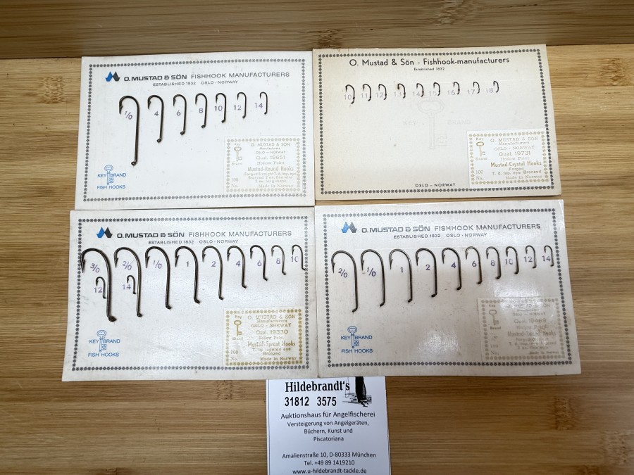 Angelhaken Musterkarten, Mustad, 19330, 19469, 19651, 19731