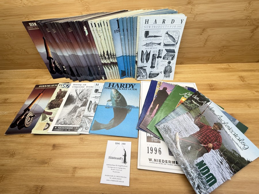 11 Kataloge, NDM fishing 1996, 5x der Anglerkatalog, House of Hardy, 1984/5, 2x Hardy´s Fishing Tackle Guide, Hardy New Products for 1982, Anleitung zum erfolgreichen Streamer - Fischen