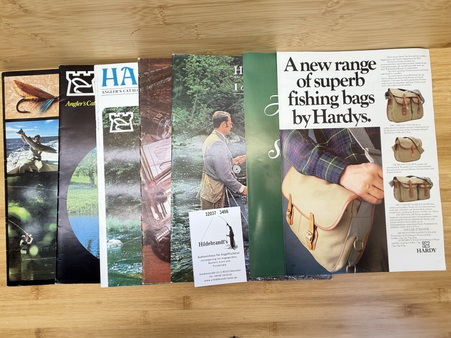 5 Kataloge, Hardy´s Anglers Catalogue 1971, 1972, 1973, 1974, 1976, Fishing Bags, Hardy Fly-Fishing School, George Solohow