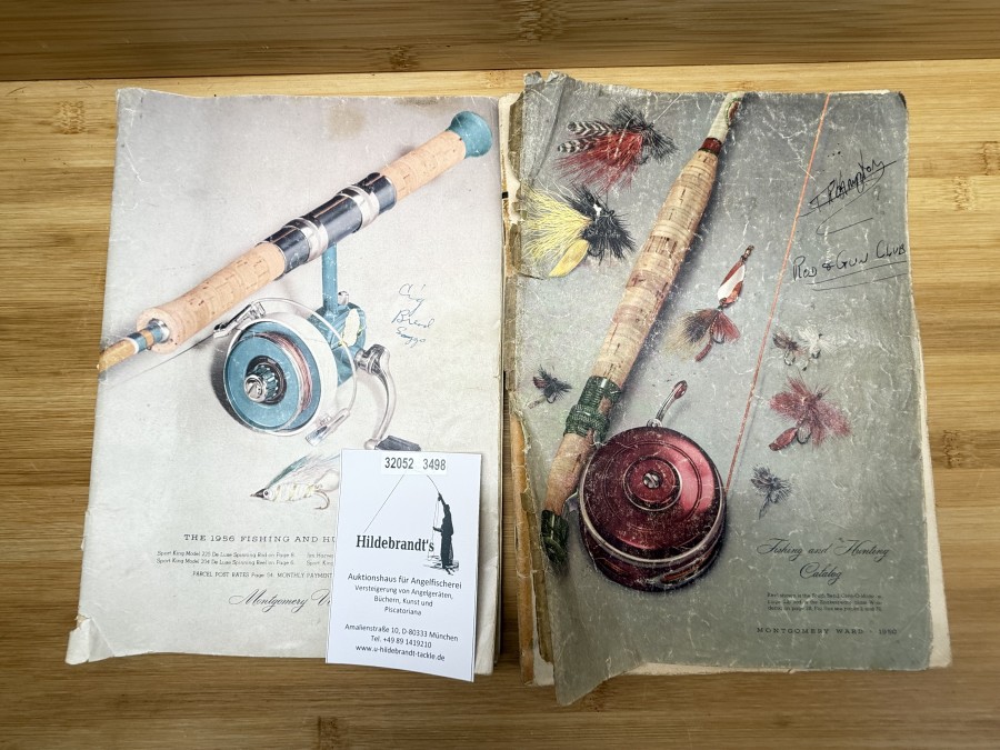 2 Kataloge, Fishing and Hunting Catalog, Montgomery Ward, 1950 und The 1956 Fishing and Hunting Book,  Montgomery Ward