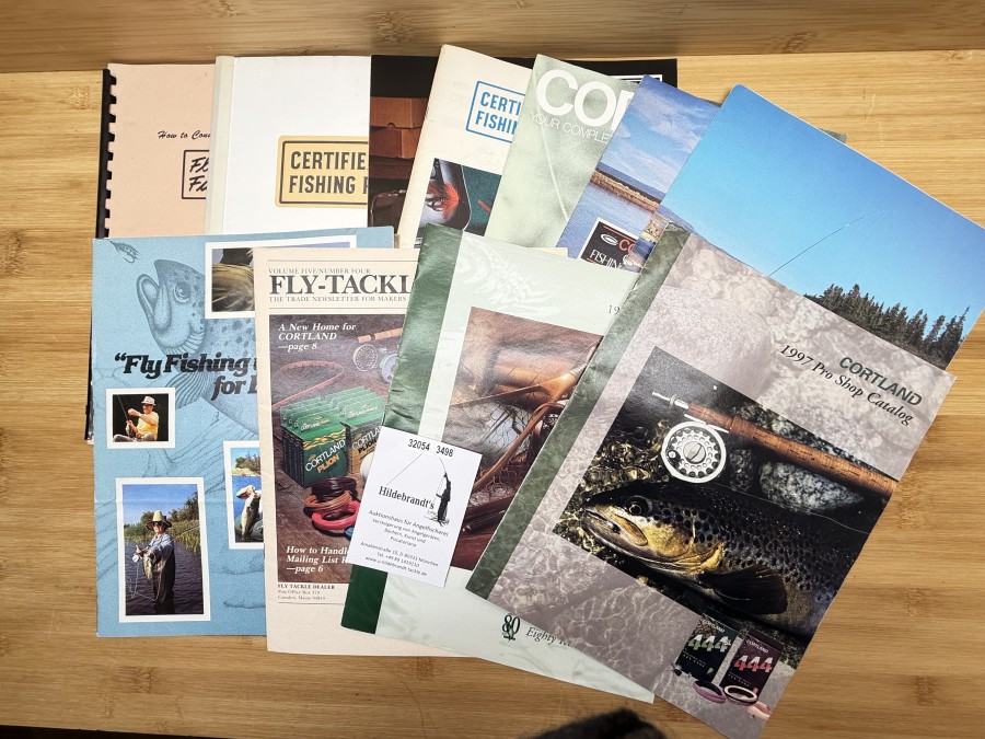 12 Kataloge, Cortland, Fly Rod Fishing Clinic, Certified Fishing Pro Shop, Certified Fishing Pro Shop 1971, 1972, Cortland your complete Fishing Line Source, 1971-72, Cortland Line, 1979-1980, 1982 Fly Fishing Catalog, Fly Tackle Dealer, 1985, Cortland 1996 Product Catalog, Cortland 1997 Pro Shop Catalog, 3 Prospekte Cortland Certified Fishing Pro Shop