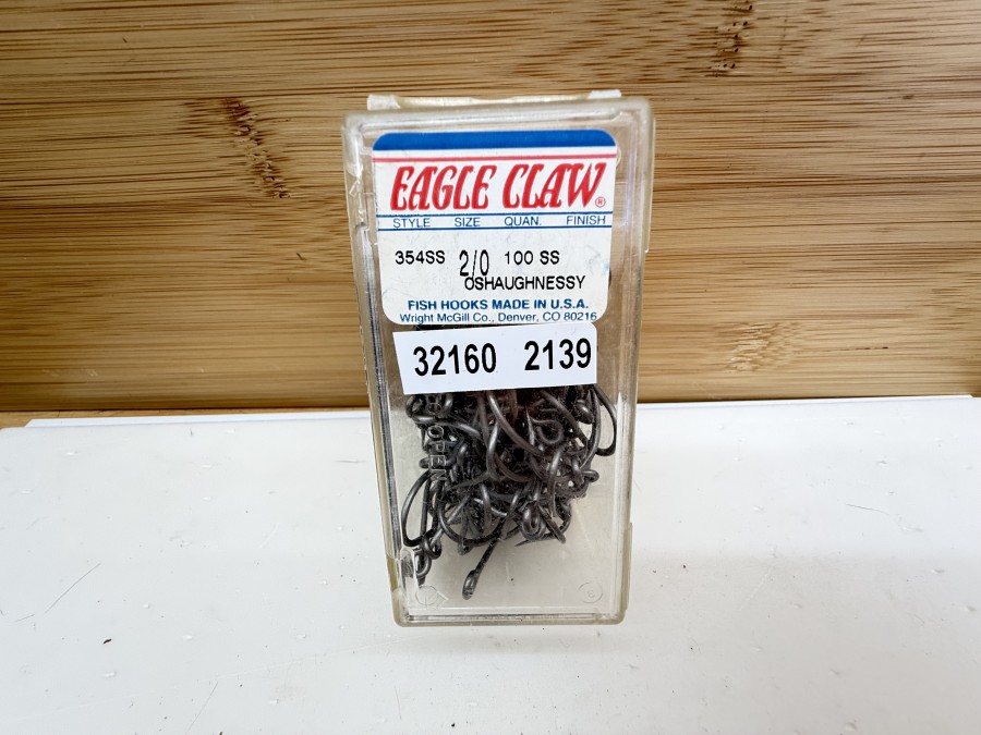 Angelhaken, Eagle Claw 354SS-2/0, Oshaughnessy Haken,  Edelstahl Ausführung, Größe 2/0, 100 Stück