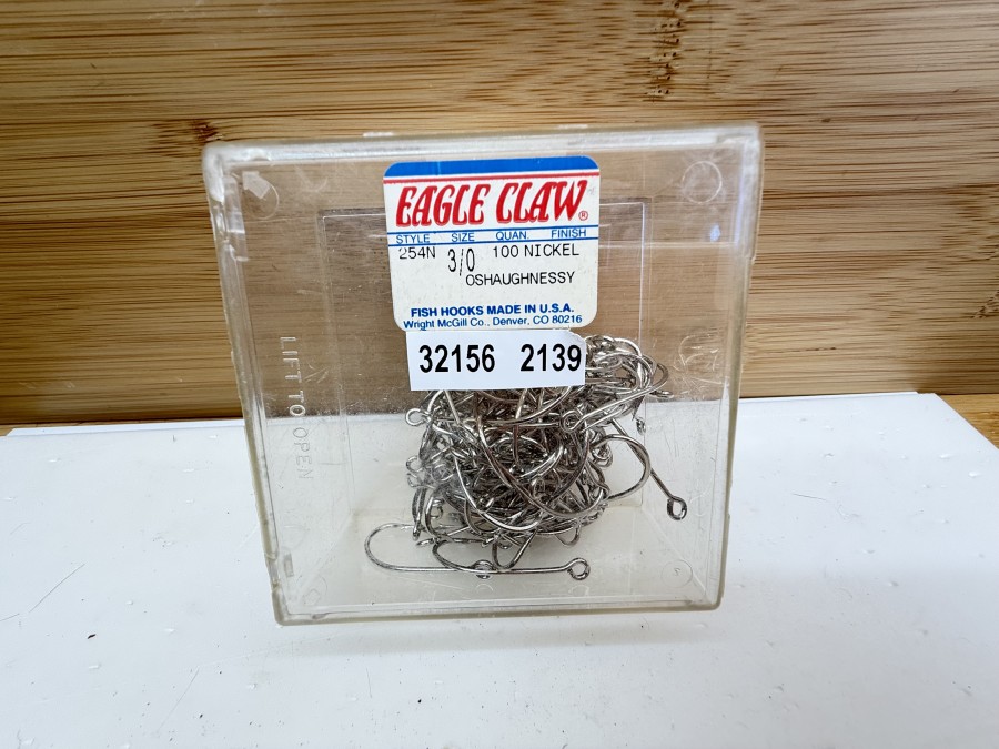 Angelhaken, Eagle Claw 254-3/0 Oshaughnessy Haken Seaguard Ausführung, Größe 3/0, 100 Stück