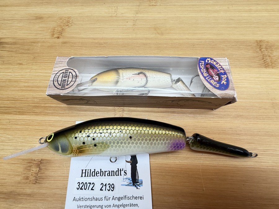2 Wobbler, Queen of Liverpool, Äsche, 2tlg., 35g, 180mm, ohne Haken, Monach Doc Fishing Lures, 2tlg., 25g, 120mm, ungefischt
