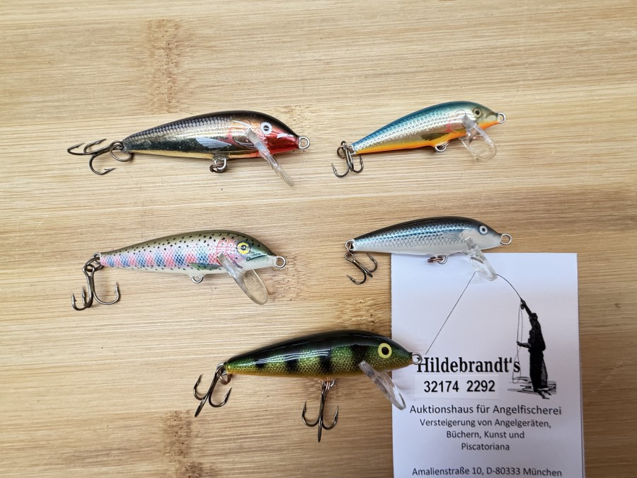 5 Wobbler, Rapala, 5 - 8g, 50 - 70mm, ungefischt, Kunststoffbox