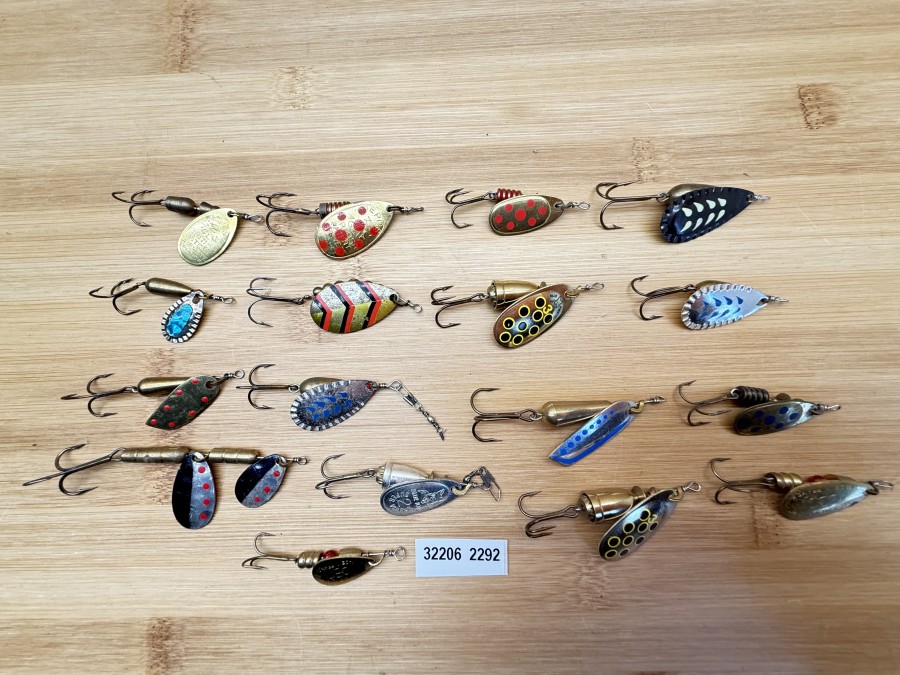 Kunstköder, 18 Stück Mepps, verschiedene Hersteller, #1 bis 3, gefischt und neu